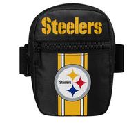 FOCO Pick Your NFL Team Stripe Tumbler/Travel Mug Fanny Pack, tasche superiori e frontali con cerniera, nero, 6 x 5 x 2 inches