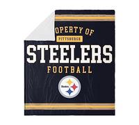 FOCO Pittsburgh Steelers - Coperta in pile Sherpa, 152 x 178 cm