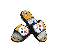 FOCO Pittsburgh Steelers NFL Mens Colorblock Big Logo Gel Slides - XL