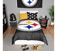 FOCO Pittsburgh Steelers - Set di 3 piumini (piumino e 2 federe), per letto matrimoniale