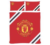 FOCO Set copripiumino matrimoniale con licenza ufficiale Manchester United FC Football Core Stripe