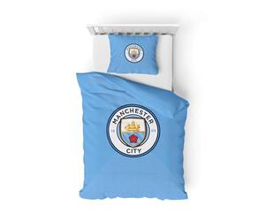 FOCO Set di biancheria da letto con copripiumino e federa per letto singolo con licenza ufficiale (Manchester City FC)