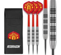 FOCO Set di freccette con licenza ufficiale Manchester United FC con 80% tungsteno, 24 g, con asta per freccette e custodia per freccette, accessori professionali per freccette