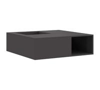Focolare Nero 100 x 100 x 30 cm Acciaio Corten | Braciere Quadrato da Esterno, Legna, Resistente al Calore, Design Moderno per Giardino