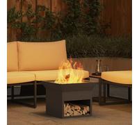 vidaXL Braciere Colore: nero, materiale: acciaio, dimensioni: 50 x 40 cm, solo per esterni, riscaldamento a legna, portatile, stile industriale con possibilità di sospensione, arrugginisce nel tempo