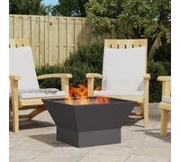 Focolare Quadrato Nero vidaXL 60x60x35 cm Acciaio Inossidabile per Riscaldamento Esterno Design Portatile Resistente alla Ruggine Stile Minimalista Riscaldamento a Legna