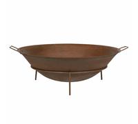 Focolare "Rusty" Cesto Metallo Festa Giardino Bruciare Legna Calore 61cm Acciaio
