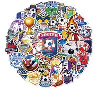 FOCRI 50 adesivi ispirati al calcio, in vinile, impermeabili, per bambini, adolescenti, adulti, con fantastici