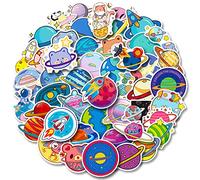 FOCRI 50 adesivi per pianeta cosmico - pacchetti per computer portatili, skateboard, telefoni - vinile impermeabile spazio universo galassia tematica