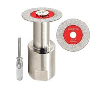 FOCSTOL Disco Diamantato per Taglio Vetro - 2 pezzi 30mm Lama Diamantata per Taglio Vetro e 1 pezzo Flangia M14 per Vetro, Giada, Cristallo, Bottiglie Vino, Piastrelle, Ceramiche