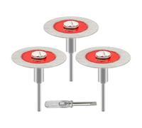 FOCSTOL Disco Diamantato per Taglio Vetro - 3 pezzi Lama Diamantata 40mm con Codolo Tondo 3mm per Vetro, Giada, Cristallo, Bottiglie Vino