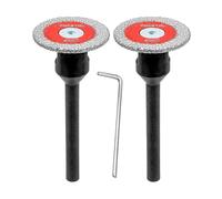 FOCSTOL Mini Disco Diamantato per Gres Porcellanato - 2 pezzi Lama Diamantata per Taglio Piastrellee 30mm con Gambo Rotondo 6mm per Marmo, Granito, Pietra Artificiale, Gres Porcellanato