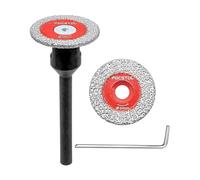 FOCSTOL Mini Disco Diamantato per Gres Porcellanato - 2 pezzi Lama Diamantata per Taglio Piastrellee 30mm e 1 pezzo Gambo Rotondo 6mm per Marmo, Granito, Pietra Artificiale, Gres Porcellanato