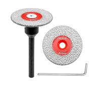 FOCSTOL Mini Disco Diamantato per Gres Porcellanato - 2 pezzi Lama Diamantata per Taglio Piastrellee 40mm e 1 pezzo Gambo Rotondo 6mm per Marmo, Granito, Pietra Artificiale, Gres Porcellanato