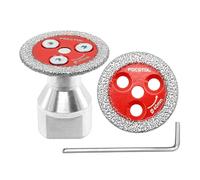 FOCSTOL Mini Disco Diamantato per Gres Porcellanato - 2 pezzi Lama Diamantata per Taglio Piastrellee 40mm e 1 pezzo Flangia M14 per Marmo, Granito, Pietra Artificiale, Gres Porcellanato, Ceramica