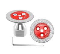 FOCSTOL Mini Disco Diamantato per Gres Porcellanato - 2 pezzi Lama Diamantata per Taglio Piastrellee 50mm e 1 pezzo Flangia M14 per Marmo, Granito, Pietra Artificiale, Gres Porcellanato, Ceramica