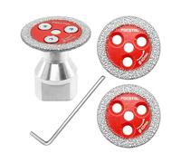 FOCSTOL Mini Disco Diamantato per Gres Porcellanato - 3 pezzi Lama Diamantata per Taglio Piastrellee 40mm e 1 pezzo Flangia M14 per Marmo, Granito, Pietra Artificiale, Gres Porcellanato, Ceramica