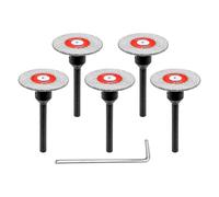 FOCSTOL Mini Disco Diamantato per Gres Porcellanato - 5 pezzi Lama Diamantata per Taglio Piastrellee 40mm con Gambo Rotondo 6mm per Marmo, Granito, Pietra Artificiale, Gres Porcellanato