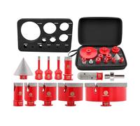 FOCSTOL Punte per Trapano Diamantate - 12 pezzi (6/6/8/20/25/35/50/68/110mm+20mm Fresa+50mm Punte per Smusso+Adattatore) Sega a Tazza Diamantata per Porcellanato Ceramica Piastrelle Marmo Granito