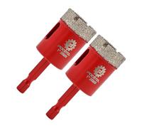 FOCSTOL Punte Trapano Diamantate 25mm - 2 pezzi Sega a Tazza Diamantata con Codolo Esagonale a Cambio Rapido per Ceramica Gres Porcellanato Marmo Granito Quarzo