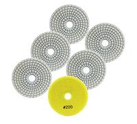 FOCSTOL Tamponi Diamantati per Lucidatura - 6 pezzi 100mm Grana 200 Disco Diamantato per Lucidatura per Granito Marmo Pietra Artificiale Quarzo per Smerigliatrice Angolare