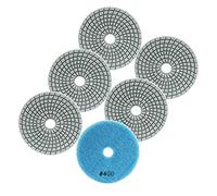 FOCSTOL Tamponi Diamantati per Lucidatura - 6 pezzi 100mm Grana 400 Disco Diamantato per Lucidatura per Granito Marmo Pietra Artificiale Quarzo per Smerigliatrice Angolare