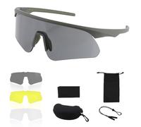 FOCUHUNTER Occhiali Tattici per Airsoft con 3 Lenti Intercambiabili, Occhiali Unisex da Esterno per Tiro (Verde)