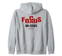 Focus on Jesus - Christian Faith Inspirational Reminder Felpa con Cappuccio