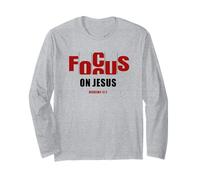 Focus on Jesus - Christian Faith Inspirational Reminder Maglia a Manica