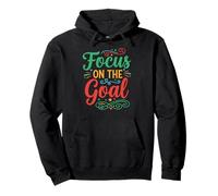 Focus on The Goal Inspirational Motivation Typography Felpa con Cappuccio