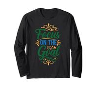 Focus on The Goal, Inspirational Motivation Typography Maglia a Manica
