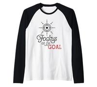 Focus on The Goal Target Graphic Motivation Discipline Quote Maglia con Maniche Raglan