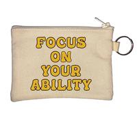 Focus On Your Ability - Portamonete con portachiavi, colore: Beige