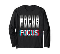 Focus Optical Illusion Trippy Funny Motivational Uomini Donne Maglia a Manica