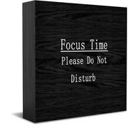 Focus Time Please Do Not Disturb New Home Decor Rustico Idee Regalo Cartello in Legno Scrivania Mensola Agriturismo Decorazioni per la Camera 12,7 × 12,7 cm