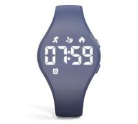 Focwony Orologio digitale Fitness Tracker per bambini 5-15 anni, impermeabile orologio da polso senza app, contapassi, sveglia, per bambini, ragazzi, ragazze, adolescenti (grigio)