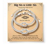 Focxoio Braccialetti coordinati regalo per mamma, figlia, nonna, nipote, nipote, grande e piccola, set di 2 braccialetti con nodo dell'infinito, regalo per donne e ragazze, Acciaio inossidabile