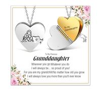 Focxoio Collana a forma di libro a forma di cuore, apribile con 6 pagine di informazioni incise, per fidanzata, figlia, nipote, regalo per compleanno, Natale, San Valentino, Acciaio inossidabile