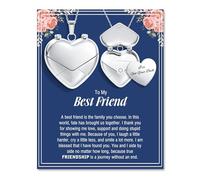 Focxoio Collana da donna con medaglione a forma di cuore, apribile con messaggio segreto, gioiello romantico inciso per lei, moglie, fidanzata, mamma, nonna, sorella, migliore amica, zia, Acciaio