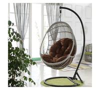 Fodalob Sedia a Dondolo a Forma di Uovo, Grande Cuscino Rotondo for Altalena, Cuscini Lavabili for Sedia sospesa con Cuscino, for mobili da Giardino e Patio da Esterno/Interno - Marrone, 90x120 cm