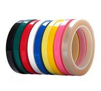 Fodattm 9 rotoli di nastro adesivo da 6 mm di larghezza per artista, grafica artistica, nastro sottile cancellabile a secco, nastro per griglia per lavagna bianca, 72 m per rotolo (multicolore)