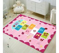FODELIUY Tappeto educativo per bambini, per sala giochi,tappetino da gioco per bambini per camera da letto, con retro in gomma antiscivolo(80×120cm)