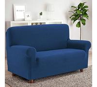 Fodera Copridivano Elasticizzato Universale Tinta Unita Crocodile per Divani e Poltrone da 1, 2, 3 o 4 Posti (Divano 2 Posti da 120 a 160 cm, Blu)