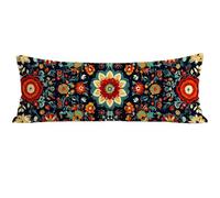 Fodera Cuscino 135 x 45 cm Fiore Federe Cuscini Divano Velluto con Cerniera Invisibile Design, Cuscino Lungo Mandala Stampa Fronte-Retro per Dormire Sul Fianco Maternità Supporto Schiena RegaloE0-659