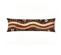 Fodera Cuscino 50 x 135 cm, Fodera per Cuscino Decorativa Velluto con Cerniera Extra Lunga, Cuscini Lungo per Dormire Sul Fianco, Cuscini Letto Matrimoniale marrone onda Federa Lavabile E0-983