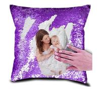 Fodera Cuscino Personalizzata con Paillettes - Crea il Tuo Design,Foto, Testo o Magia Animali, Coppie e Famiglia - DIY Cuscino Personalizzato 40x40cm