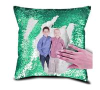 Fodera Cuscino Personalizzata con Paillettes - Crea il Tuo Design,Foto, Testo o Magia Animali, Coppie e Famiglia - DIY Cuscino Personalizzato 40x40cm