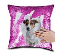 Fodera Cuscino Personalizzata con Paillettes - Crea il Tuo Design,Foto, Testo o Magia Animali, Coppie e Famiglia - DIY Cuscino Personalizzato 40x40cm