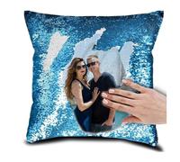 Fodera Cuscino Personalizzata con Paillettes - Crea il Tuo Design,Foto, Testo o Magia Animali, Coppie e Famiglia - DIY Cuscino Personalizzato 40x40cm