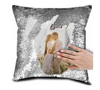 Fodera Cuscino Personalizzata con Paillettes - Crea il Tuo Design,Foto, Testo o Magia Animali, Coppie e Famiglia - DIY Cuscino Personalizzato 40x40cm